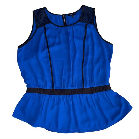 The Limited Royal Blue and Black Peplum Top Sz Large - Picture 1 of 7